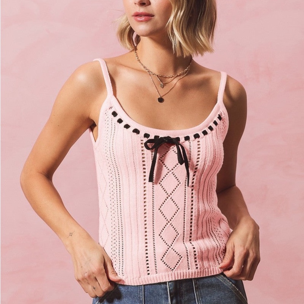 Pink Knit Tank Top